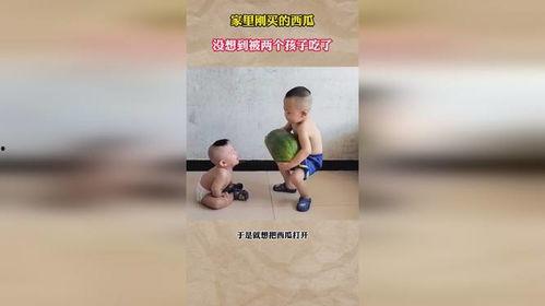两个吃瓜孩子视频,两个吃瓜孩子的欢乐时光